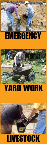 fill sandbags, yard work, feed livestock